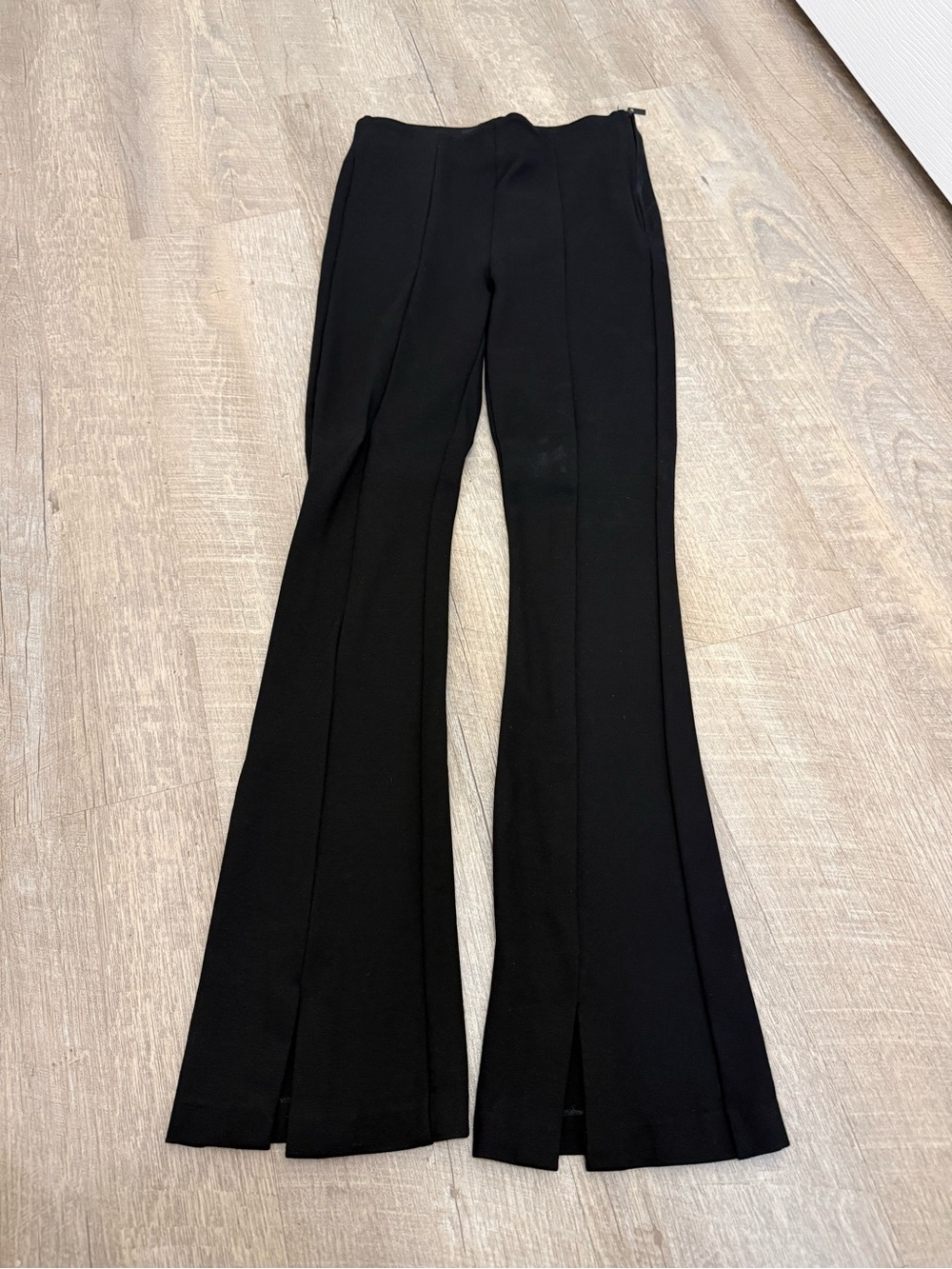 Zara Black Boot-Cut Split-Hem Pants